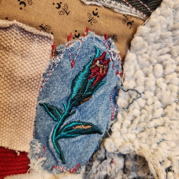 ARTIST UPCYCLED PATCHWORK STREETWEAR QUIXOTICA DENIM JEANS ONE-OF-A-KIND 32/33 - Picture 4 of 16